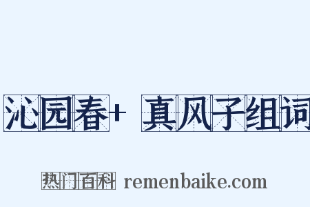 沁园春+真风子组词是什么意思的图片